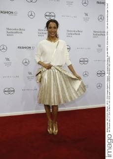Annabelle Mandeng bei der MBFW 2016 Show MINX Zelt am Brandenburger Tor auf der Strasse des 17. Juni in Berlin.