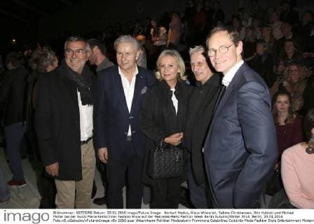 Norbert Medus, Klaus Wowereit, Sabine Christiansen, Jörn Kubicki und Michael Müller bei der Guido Maria Kretschmer Fashion Show auf der Mercedes-Benz Fashion Week Berlin Autumn Winter 2016. Berlin, 20.01.2016 Foto:xS.xGabschx xFuturexImage