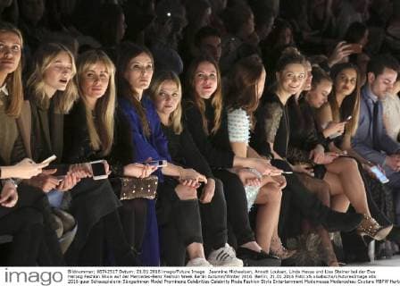 Jeannine Michaelsen, Annett Louisan, Linda Hesse und Lisa Steiner bei der Ewa Herzog Fashion Show auf der Mercedes-Benz Fashion Week Berlin Autumn Winter 2016. Berlin, 21.01.2016 Foto:xS.xGabschx xFuturexImage
