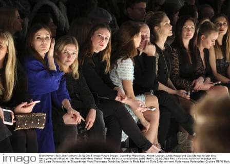 Jeannine Michaelsen, Annett Louisan, Linda Hesse und Lisa Steiner bei der Ewa Herzog Fashion Show auf der Mercedes-Benz Fashion Week Berlin Autumn Winter 2016. Berlin, 21.01.2016 Foto:xS.xGabschx xFuturexImage