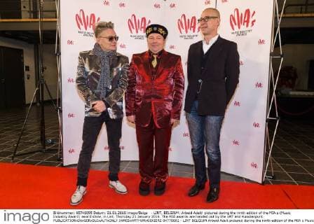- LINT, BELGIUM: Arbeid Adelt! pictured during the ninth edition of the MIA s (Music Industry Award) award show, in Lint, Thursday 21 January 2016. The MIA awards are handed out by the VRT and Kunstenpunt.  JAMESxARTHURxGEKIERE 04778682