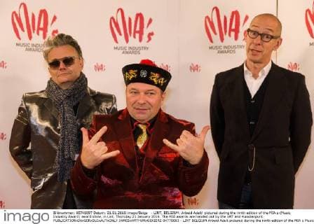 - LINT, BELGIUM: Arbeid Adelt! pictured during the ninth edition of the MIA s (Music Industry Award) award show, in Lint, Thursday 21 January 2016. The MIA awards are handed out by the VRT and Kunstenpunt.  JAMESxARTHURxGEKIERE 04778683