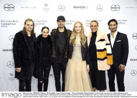 Wilson Gonzalez Ochsenknecht mit Freundin Lorraine, Jimi Blue Ochsenknecht, Cheyenne Savannah Ochsenknecht, Natascha Ochsenknecht und Umut Kekilli bei der Baldessarini Fashion Show auf der Mercedes-Benz Fashion Week Berlin Autumn Winter 2016. Berlin, 21.01.2016 Foto:xS.xGabschx xFuturexImage