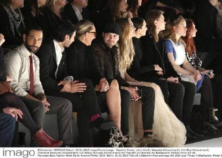Massimo Sinato, Umut Kekilli, Natascha Ochsenknecht, Jimi Blue Ochsenknecht, Cheyenne Savannah Ochsenknecht und Wilson Gonzalez Ochsenknecht mit Freundin Lorraine bei der Baldessarini Fashion Show auf der Mercedes-Benz Fashion Week Berlin Autumn Winter 2016. Berlin, 21.01.2016 Foto:xS.xGabschx xFuturexImage