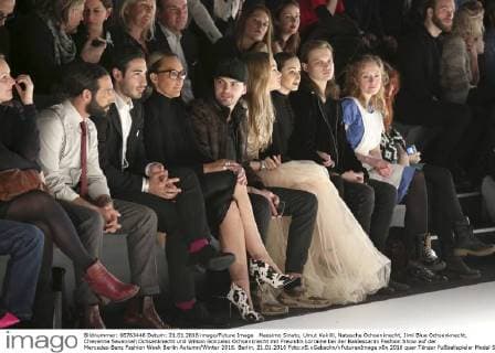 Massimo Sinato, Umut Kekilli, Natascha Ochsenknecht, Jimi Blue Ochsenknecht, Cheyenne Savannah Ochsenknecht und Wilson Gonzalez Ochsenknecht mit Freundin Lorraine bei der Baldessarini Fashion Show auf der Mercedes-Benz Fashion Week Berlin Autumn Winter 2016. Berlin, 21.01.2016 Foto:xS.xGabschx xFuturexImage
