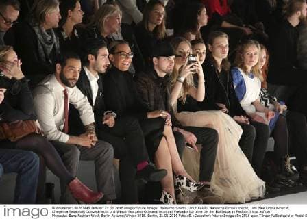 Massimo Sinato, Umut Kekilli, Natascha Ochsenknecht, Jimi Blue Ochsenknecht, Cheyenne Savannah Ochsenknecht und Wilson Gonzalez Ochsenknecht mit Freundin Lorraine bei der Baldessarini Fashion Show auf der Mercedes-Benz Fashion Week Berlin Autumn Winter 2016. Berlin, 21.01.2016 Foto:xS.xGabschx xFuturexImage