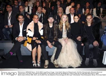 Umut Kekilli, Natascha Ochsenknecht, Jimi Blue Ochsenknecht, Cheyenne Savannah Ochsenknecht und Wilson Gonzalez Ochsenknecht mit Freundin Lorraine bei der Baldessarini Fashion Show auf der Mercedes-Benz Fashion Week Berlin Autumn Winter 2016. Berlin, 21.01.2016 Foto:xS.xGabschx xFuturexImage