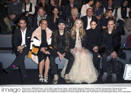 Umut Kekilli, Natascha Ochsenknecht, Jimi Blue Ochsenknecht, Cheyenne Savannah Ochsenknecht und Wilson Gonzalez Ochsenknecht mit Freundin Lorraine bei der Baldessarini Fashion Show auf der Mercedes-Benz Fashion Week Berlin Autumn Winter 2016. Berlin, 21.01.2016 Foto:xS.xGabschx xFuturexImage