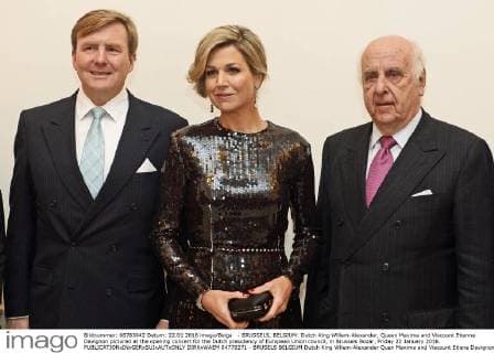 - BRUSSELS, BELGIUM: Dutch King Willem-Alexander, Queen Maxima and Viscount Etienne Davignon pictured at the opening concert for the Dutch presidency of European Union council, in Brussels Bozar, Friday 22 January 2016.  DIRKxWAEM 04779271