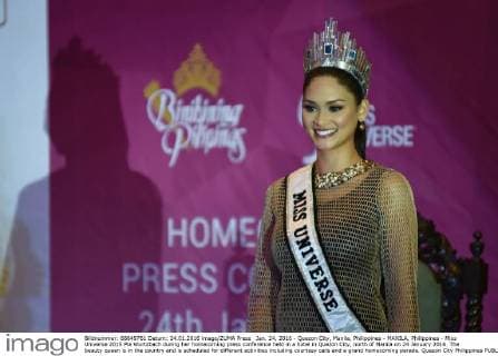 Jan. 24, 2016 - Quezon City, Manila, Philippines - MANILA, Philippines - Miss Universe 2015 Pia Wurtzbach during her homecoming press conference held in a hotel in Quezon City, north of Manila on 24 January 2016. The beauty queen is in the country and is scheduled for different activities including courtesy calls and a grand homecoming parade. Quezon City Philippines  - ZUMAn230