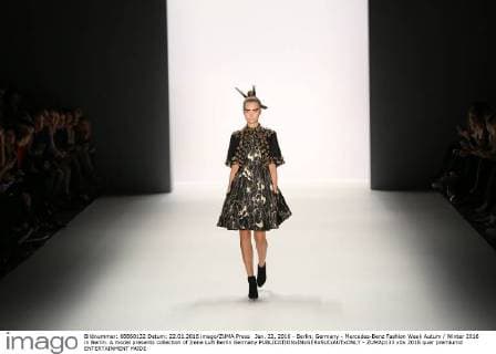Jan. 22, 2016 - Berlin, Germany - Mercedes-Benz Fashion Week Autum Winter 2016 in Berlin. A model presents collection of Irene Luft Berlin Germany - ZUMAp133