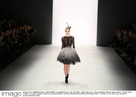 Jan. 22, 2016 - Berlin, Germany - Mercedes-Benz Fashion Week Autum Winter 2016 in Berlin. A model presents collection of Irene Luft Berlin Germany - ZUMAp133
