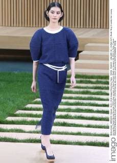 PARIS, FRANCE - JANUARY 26: (CHINA OUT) Model Ming Xi walks the runway during the Chanel Spring Summer 2016 show as part of Paris Fashion Week on January 26, 2016 in Paris, France.  CFP478736216