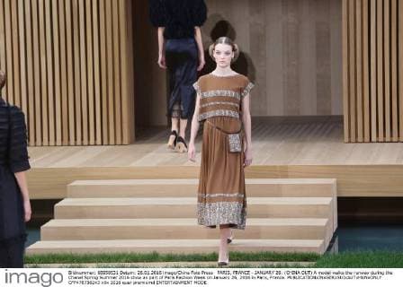 PARIS, FRANCE - JANUARY 26: (CHINA OUT) A model walks the runway during the Chanel Spring Summer 2016 show as part of Paris Fashion Week on January 26, 2016 in Paris, France.  CFP478736243