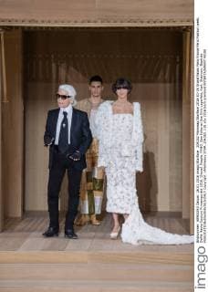 204282 Marineau Starface 2016-01-26 Grand Palais Paris France Paris Fashion week. Defilé Haute Couture Printemps été 2016. Chanel. People. PANO. Spe Editorial Use Only Lagerfeld, Karl; Giabiconi, Baptiste  Copyright: xMarineaux STAR_204282_138