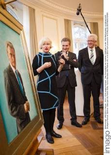 Das Portraitbild von Günther Oettinger in der Villa Reitzenstein wurde enthüllt. Stuttgart-Portrait Günther Oettinger stz