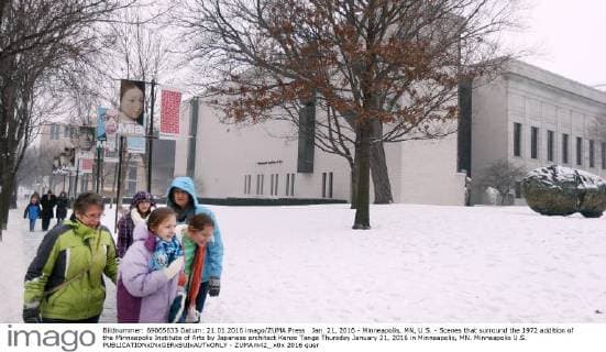 Jan. 21, 2016 - Minneapolis, MN, U.S. - Scenes that surround the 1972 addition of the Minneapolis Institute of Arts by Japanese architect Kenzo Tange Thursday January 21, 2016 in Minneapolis, MN. Minneapolis U.S. - ZUMAm42_
