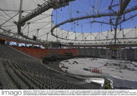 A view of the arrangements for The Rolling Stones concert at Unico stadium in La Plata, Buenos Aires, Argentina, 02 January 2016. EFE David Fernandez ARRANGEMENTS FOR THE ROLLING STONES CONCERT IN BUENOS AIRES !ACHTUNG: NUR REDAKTIONELLE NUTZUNG!  BAS003 20160202-635900356887762965