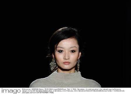 Feb. 2, 2016 - Barcelona - A model parading in the catwalk wearing Escorpion designs during 080 Barcelona fashion show, in Barcelona, 2nd of February, 2016. Barcelona  - ZUMAn230