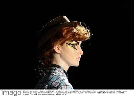 Feb. 2, 2016 - Barcelona, Spain - A model parading in the catwalk wearing Manuel Bolao designs during 080 Barcelona fashion show, in Barcelona, 2nd of February, 2016. Barcelona Spain  - ZUMAn230