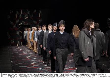 (160203) -- COPENHAGEN, Feb. 3, 2016 -- Models present new creations of Danish brand Tonsure at the 2016 Autumn Winter Copenhagen Fashion Week at the City Hall in Copenhagen, capital of Denmark, on Feb. 3, 2016. ) DENMARK-COPENHAGEN-FASHION WEEK WuxBo 