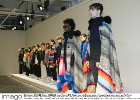 Models pose with Mexican designer Ricardo Seco collection during the Fall Winter 2016 New York Men s Fashion Week, in New York, New York, USA, 03 February 2016. The Fall Winter 2016 collections are presented from 01 to 04 February. Ricardo Seco - Runway - New York Men s Fashion Week !ACHTUNG: NUR REDAKTIONELLE NUTZUNG!  SHM102 20160204-635901530908340140