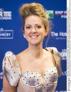 Belgian journalist Charline Vanhoenacker seen at the photocall at the arrivals at the sixth edition of the Magritte du Cinema awards ceremony, Saturday 06 February 2016, in Brussels. The awards are rewarded to movies of Belgian French-speaking producers.  LAURIExDIEFFEMBACQ 04788974