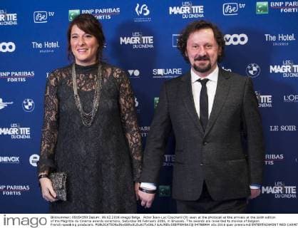 Actor Jean-Luc Couchard (R) seen at the photocall at the arrivals at the sixth edition of the Magritte du Cinema awards ceremony, Saturday 06 February 2016, in Brussels. The awards are rewarded to movies of Belgian French-speaking producers.  LAURIExDIEFFEMBACQ 04788994
