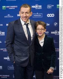 French actor Dany Boon and his son seen at the photocall at the arrivals at the sixth edition of the Magritte du Cinema awards ceremony, Saturday 06 February 2016, in Brussels. The awards are rewarded to movies of Belgian French-speaking producers.  LAURIExDIEFFEMBACQ 04788981