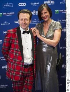 Marka and Laurence Bibot pictured during the sixth edition of the Magritte du Cinema awards ceremony, Saturday 06 February 2016, in Brussels. The awards are rewarded to movies of Belgian French-speaking producers.  LAURIExDIEFFEMBACQ 04789208