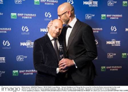Sylvain Goldberg and Serge De Poucques for La Famille Belier pictured during the sixth edition of the Magritte du Cinema awards ceremony, Saturday 06 February 2016, in Brussels. The awards are rewarded to movies of Belgian French-speaking producers.  LAURIExDIEFFEMBACQ 04789290