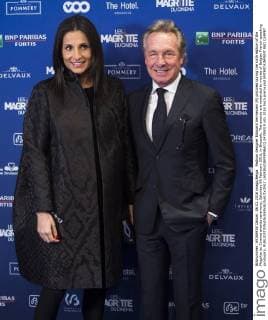 Fashion designer Edouard Vermeulen (R) pictured during the sixth edition of the Magritte du Cinema awards ceremony, Saturday 06 February 2016, in Brussels. The awards are rewarded to movies of Belgian French-speaking producers.  LAURIExDIEFFEMBACQ 04789319