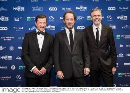 Feb. 6, 2016 - Brussels, Belgium - Patrick Quinet (L), Vincent Lindon (C), actor, at the Magritte who awards the best of the Belgian French Speaking Industry. Brussels Belgium - ZUMAp133