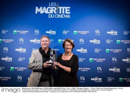 Feb. 6, 2016 - Brussels, Belgium - Thierry Michel and Colette Braeckman, winners of the Best Documentary, at the 6th edition of the Magritte Awards of the Belgian French speaking movie industry. Brussels Belgium - ZUMAp133
