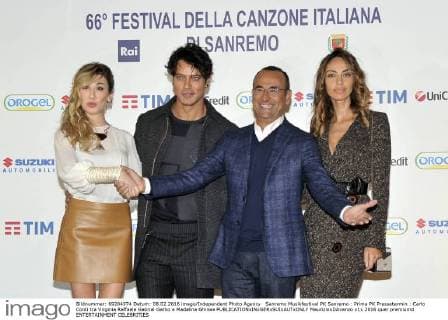 Sanremo Musikfestival PK Sanremo : Prima PK Pressetermin : Carlo Conti tra Virginia Raffaele Gabriel Garko e Madalina Ghinea  MaurizioxDAvanzo