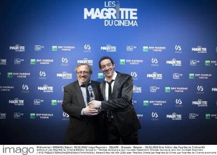 SQUARE - Brussels - Belgium - 06.02.2016 6me Ždition des Magritte du CinŽma 6th edition of Les Magritte du Cinema Meilleur ScŽnario - Thomas Gunzig (Le tout nouveau testament) Thomas Gunzig & Jaco Van Dormael Reporters GYS  JonasxGilles