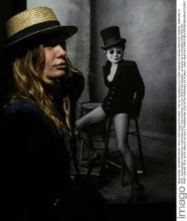 The Cal: Ausstellung zum Pirelli Kalender in Moskau MOSCOW, RUSSIA. FEBRUARY 9, 2016. A photograph of Japanese multimedia artist Yoko Ono taken for the 2016 Pirelli Calendar, on display at an exhibition titled THE CAL: Pirelli Calendar 2016. Annie Leibovitz as part of Photobiennale 2016 at the Multimedia Art Museum. Valery Sharifulin TASS  TS016E1F
