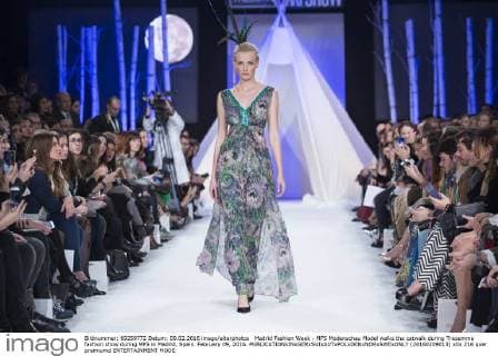 Madrid Fashion Week - MFS Modenschau Model walks the catwalk during Tresemme fashion show during MFS in Madrid, Spain. February 09, 2016.  (20160209013)