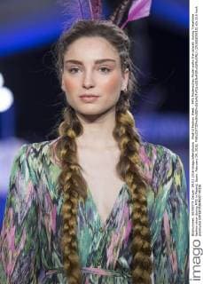 Madrid Fashion Week - MFS Modenschau Model walks the catwalk during Tresemme fashion show during MFS in Madrid, Spain. February 09, 2016.  (20160209015)