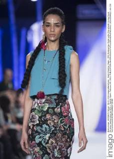 Madrid Fashion Week - MFS Modenschau Model walks the catwalk during David Christian fashion show at MFS in Madrid, Spain. February 09, 2016.  (20160209022)