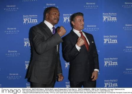 SANTA BARBARA - FEB 9: Carl Weathers, Sylvester Stallone at the 31st Santa Barbara International Film Festival Montecito Award at the Arlington Theatre on February 9, 2016 in Santa Barbara, CA  HPA