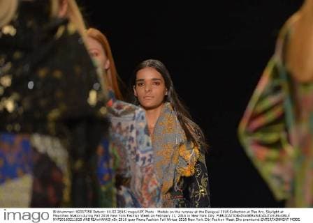 Models on the runway at the Desigual 2016 Collection at The Arc, Skylight at Moynihan Station during Fall 2016 New York Fashion Week on February 11, 2016 in New York City.  NYP20160211819 ANDREAxHANKS