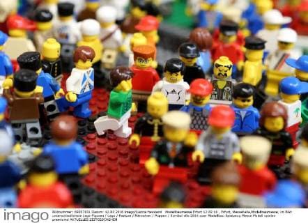 Modellbaumesse Erfurt 12.02.16 , Erfurt, Messehalle,Modellbaumesse, im Bild: unterschiedlichste Lego-Figuren Lego Feature Männchen Puppen Symbol