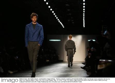 Models present creations of FASHION HONG KONG Fall Winter 2016 collection during the New York Fashion Week in New York, the United States, Feb. 12, 2016. ) (djj) U.S.-NEW YORK-FASHION WEEK-FASHION HONG KONG QinxLang 