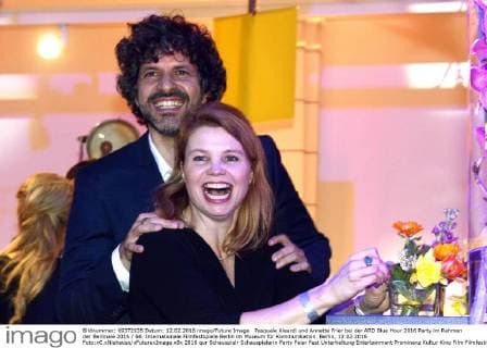 Pasquale Aleardi und Annette Frier bei der ARD Blue Hour 2016 Party im Rahmen der Berlinale 2016 66. Internationale Filmfestspiele Berlin im Museum für Kommunikation. Berlin, 12.02.2016 Foto:xC.xNiehausx xFuturexImage