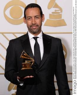 Composer Antonio Sanchez, winner of Best Score Soundtrack for Visual Media for Birdman, appears backstage during the 58th annual Grammy Awards held at Staples Center in Los Angeles on February 15, 2016.  LAP20160215843 PHILxMCCARTEN