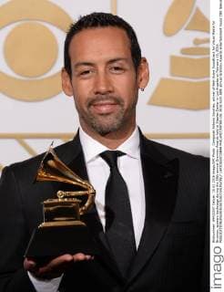 Composer Antonio Sanchez, winner of Best Score Soundtrack for Visual Media for Birdman, appears backstage during the 58th annual Grammy Awards held at Staples Center in Los Angeles on February 15, 2016.  LAP20160215844 PHILxMCCARTEN