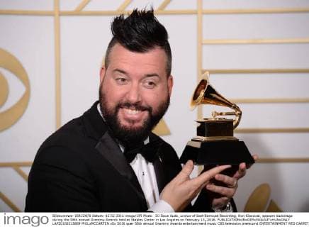 DJ Dave Aude, winner of Best Remixed Recording, Non-Classical, appears backstage during the 58th annual Grammy Awards held at Staples Center in Los Angeles on February 15, 2016.  LAP20160215869 PHILxMCCARTEN