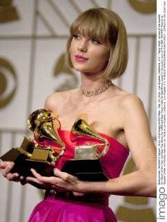 Feb. 15, 2016 - Los Angeles, California, U.S - Taylor Swift, winner of the awards for Album of the Year and Best Pop Album for 1989 and Best Music Video for Bad Blood, poses in the press room of The 58th GRAMMY Awards at Staples Center on Monday February 15, 2016 in Los Angeles, California. Los Angeles U.S. - ZUMAp124