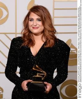Singer Meghan Trainor, winner of the Best New Artist award, appears backstage during the 58th annual Grammy Awards held at Staples Center in Los Angeles on February 15, 2016.  LAP201602151037 PHILxMCCARTEN